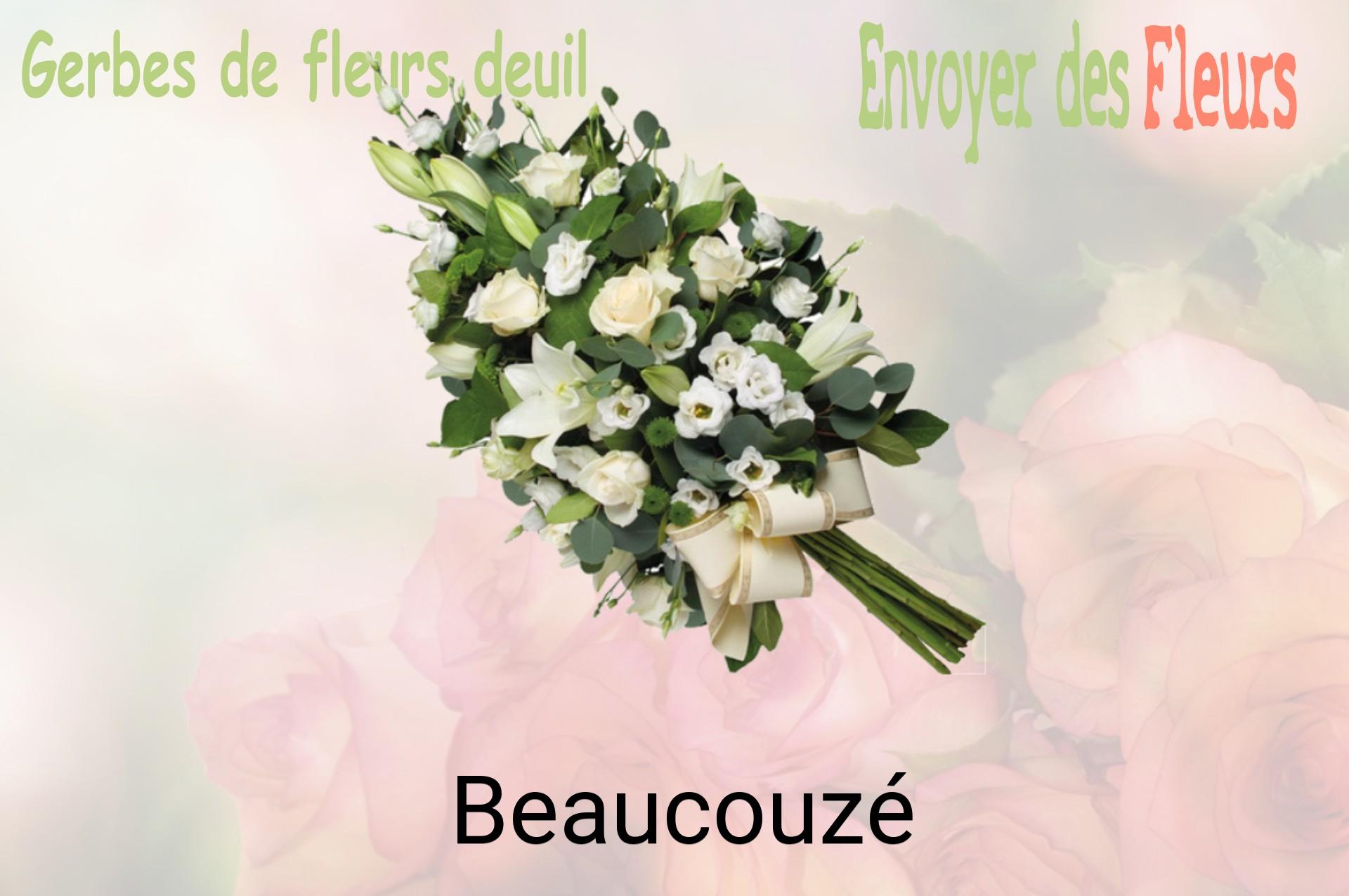 Gerbe de fleurs de deuil livrée à Beaucouzé